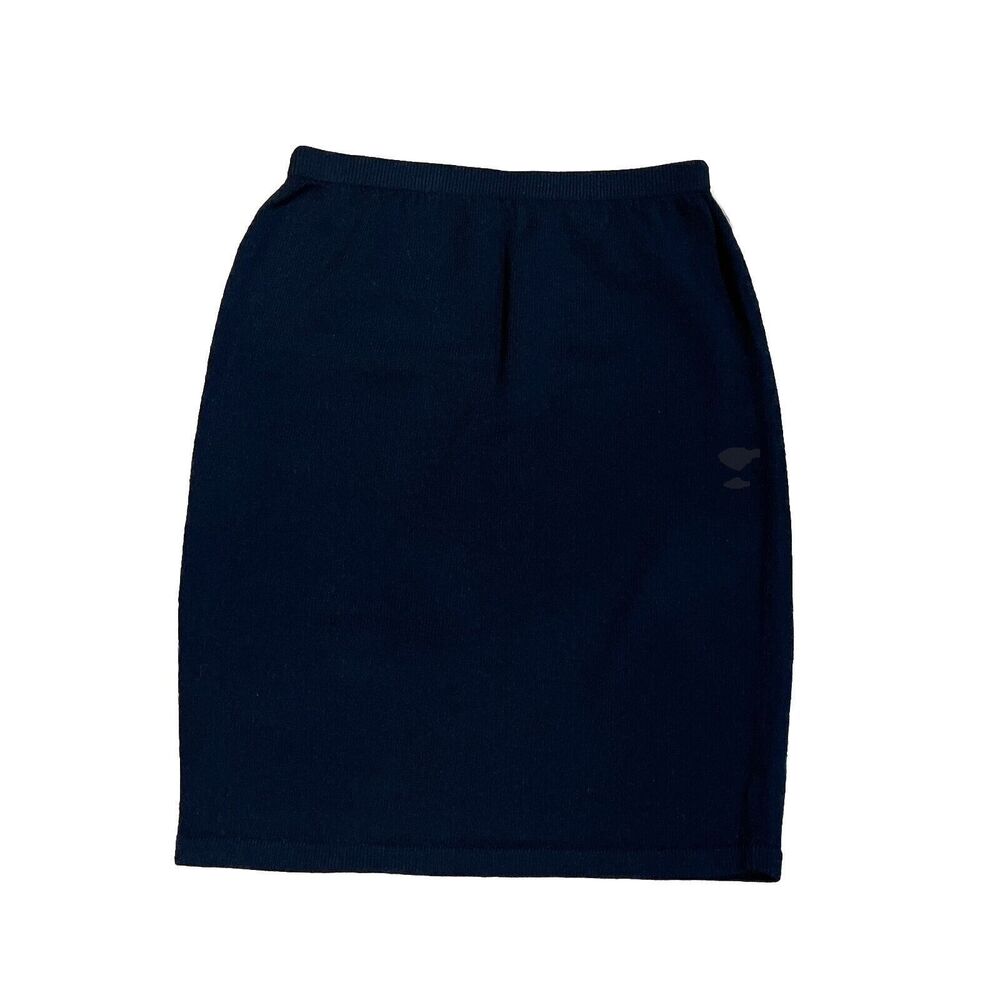 Vintage The Michael Collection Santana Knit Wool Blend Pencil Skirt Size L Black